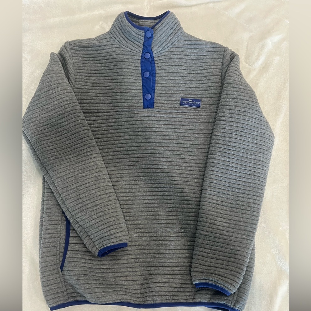 Simply Southern Ribbed Fleece Snap Pullover Listing (Size Small)